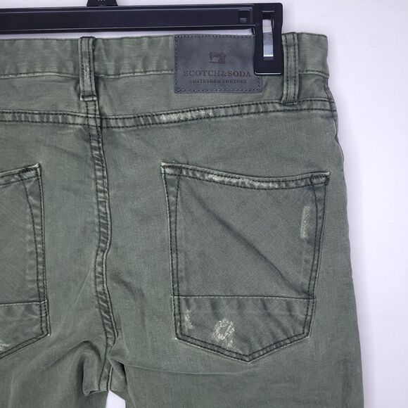 Scotch & Soda Jeans Mens 30x32 Green Pike Button Fly - Picture 3 of 7
